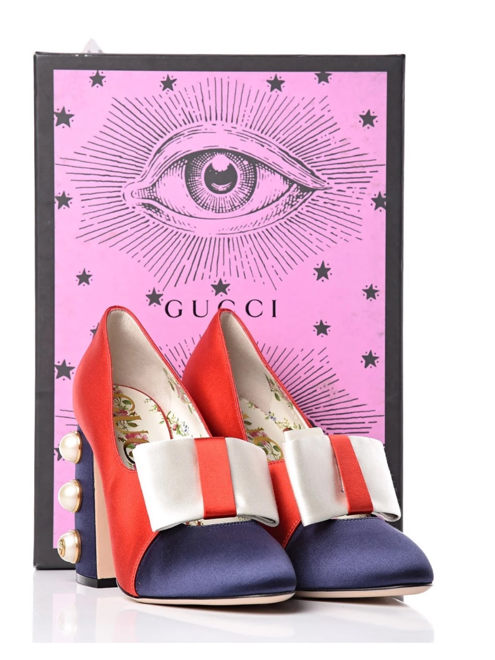 Gucci Bow Pearl Studded Pumps Size EU 37 Excellent Condition $1100 Retail